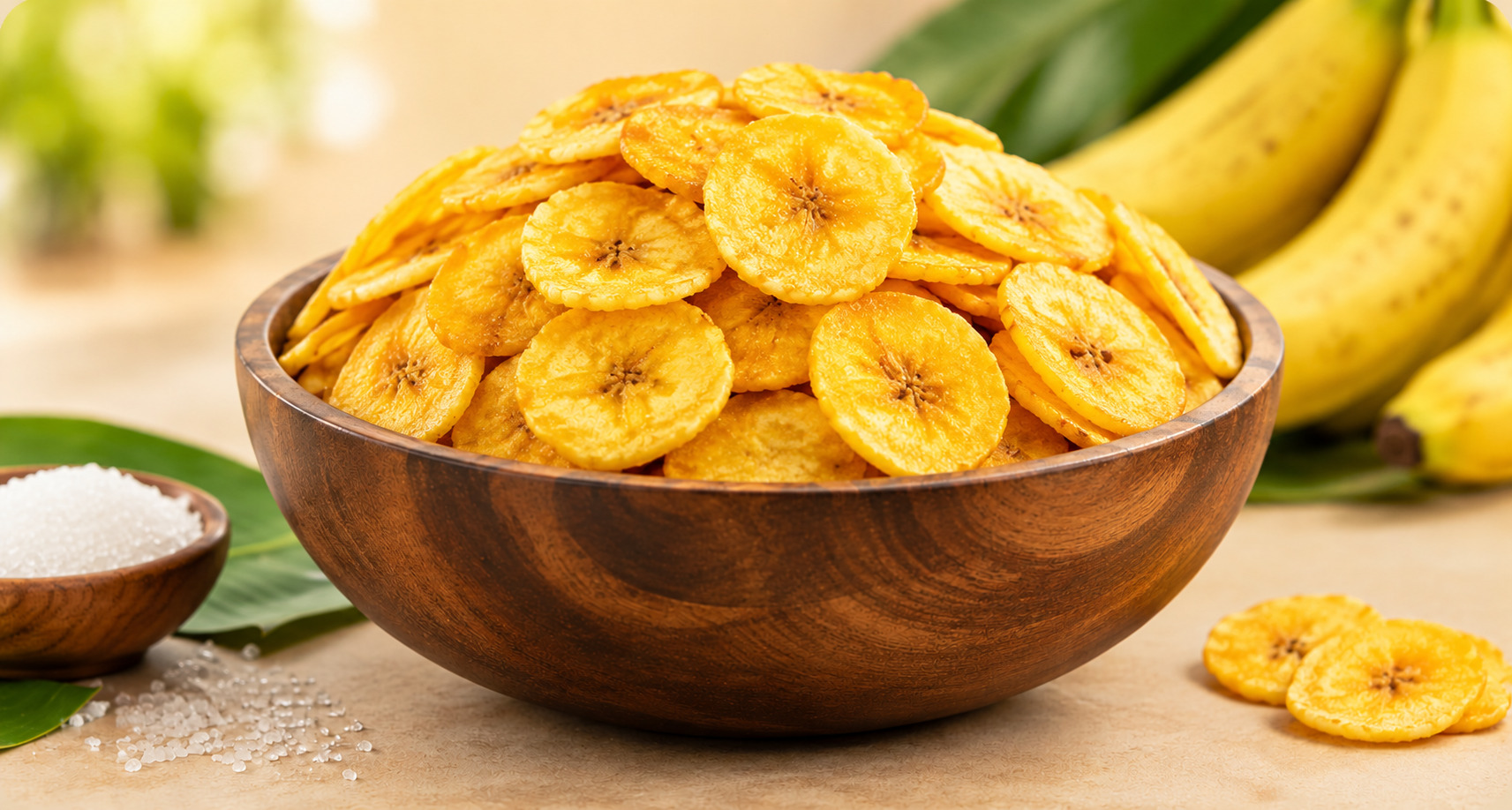 Bowl of banana chips